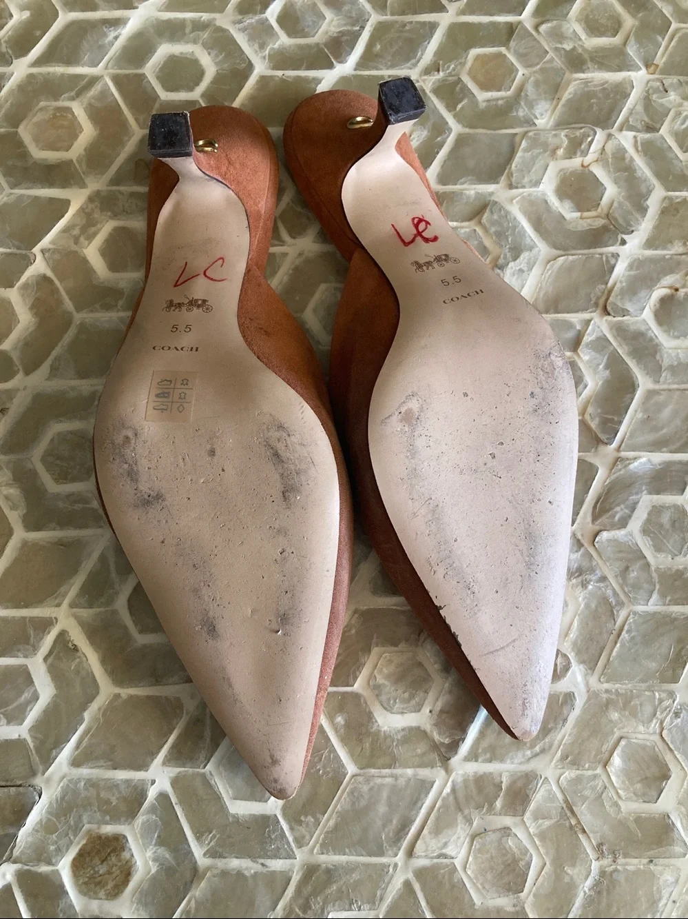SOLD! Coach Renn Suede Mule in ‘Burnished Amber’ (5.5)